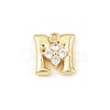 Brass Micro Pave Clear Cubic Zirconia Charms KK-Z151-18G-M-1