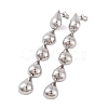 Teardrop Brass Dangle Stud Earrings for Women EJEW-G391-22P-2