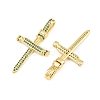 Brass Micro Pave Green Cubic Zirconia Pendants CU-CBA7E9C-12A-G-2