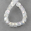 Electroplate Glass Beads Strands EGLA-R030-6x6mm-20-2