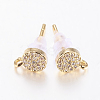 Brass Micro Pave Cubic Zirconia Stud Earring Findings ZIRC-E132-11B-G-1