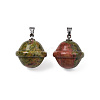 Natural Unakite Pendants PORC-T132-053M-2