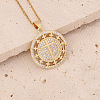 Brass Micro Pave Cubic Zirconia Cross Pendant Necklaces FS-WG7675B-07-1