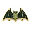 Zinc Alloy Rhinestone Halloween Bat Brooch JEWB-I033-03A-1