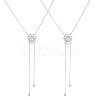 2Pcs Adjustable Brass Curb Chains Cowboy Hat Sweater Lariat Necklaces NJEW-UN0001-78P-1