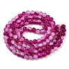 Crackle Baking Paint Imitation Jade Glass Beads Strands DGLA-T003-10mm-12-3