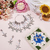 20Pcs Number Acrylic Beaded Pendant Locking Stitch Markers with Alloy Angel HJEW-SC00043-4