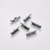 Non-Tarnish 304 Stainless Steel Ribbon Crimp Ends X-STAS-S112-001F-P-2
