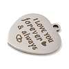Non-Tarnish Valentine's Day 201 Stainless Steel Pendants STAS-L079-24P-01-2