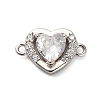 925 Sterling Silver Micro Pave Cubic Zirconia Connector Charms STER-U009-03P-03-1