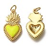 Golden Tone Brass Enamel Pendants KK-K750-01G-A-2