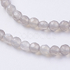 Natural Grey Agate Beads Strands G-G580-4mm-08-3