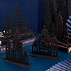 6Pcs Plywood Wooden Castle Display Decorations AJEW-AR0005-25-5