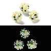 Luminous Polymer Clay Rhinestone Floral Ball Beads CLAY-U002-01B-1