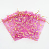 Heart Printed Organza Bags OP-R022-13x18-08-2