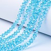 Electroplate Glass Beads Strands X-EGLA-A034-T8mm-B14-1
