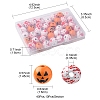 40Pcs 4 Colors Halloween Theme Printed Natural Wooden Beads WOOD-FS0001-03-5