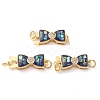 Brass Micro Pave Clear Cubic Zirconia Box Clasps KK-K385-095G-2