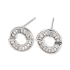 Rack Plating Ring Brass Stud Earrings EJEW-N055-39P-RS-1