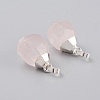 Natural Rose Quartz Pendants X-G-G845-07S-11-2