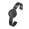304 Stainless Steel Blank Cuff Bangle Bases with Flat Round Tray SA-CBA82C8-04C-EB-1