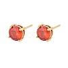 Flat Round Brass Pave Cubic Zirconia Stud Earrings for Women EJEW-G428-29A-01-4