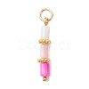 Dyed Natural Freshwater Shell Beaded Pendants PALLOY-JF05024-01-3