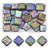 30Pcs Rainbow Iridescent Printed Opaque Acrylic Beads OACR-FS0002-70-1
