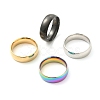 4Pcs 4 Colors 201 Stainless Steel Plain Band Rings Set for Women RJEW-YW0001-04-3