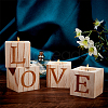 Valentine's Day Natural Wood Candle Holder AJEW-GA0002-72-4