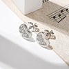 Rack Plating Brass Micro Pave Clear Cubic Zirconia Stud Earrings EJEW-K299-01P-W-2