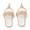 Brass Micro Pave Clear Cubic Zirconia Pendants X1-ZIRC-A019-10G-1