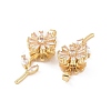 Brass Micro Pave Clear Cubic Zirconia Pendants KK-E068-VC300-3