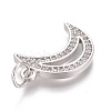 Brass Micro Pave Clear Cubic Zirconia Pendants ZIRC-Z008-24P-3