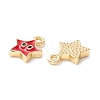 Rack Plating Eco-friendly Brass Enamel Charms KK-D073-01G-01-NR-3