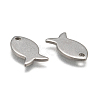 Tarnish Resistant 304 Stainless Steel Fish Charms STAS-M037-08-2