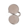 Non-Tarnish 304 Stainless Steel Open Cuff Ring Findings STAS-E124-05K-P-2