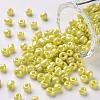 6/0 Opaque Colors Lustered Round Glass Seed Beads X-SEED-A012-4mm-122-1