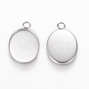 Tarnish Resistant 304 Stainless Steel Pendant Cabochon Settings STAS-L195-11B-2
