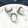 Natural & Synthetic Gemstone Adjustable Rings RJEW-I108-01AS-2