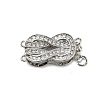 Brass Micro Pave Clear Cubic Zirconia Box Clasps X-KK-E084-28P-1