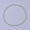 Natural Peridot Beaded Necklaces NJEW-K114-A-A17-1