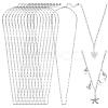 12Pcs 4MM 304 Stainless Steel Paperclip Chain Necklaces NJEW-NB0001-38C-1