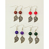 Dangle Leaf Earrings EJEW-JE00177-M-1
