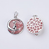 Fashion Natural & Synthetic Mixed Stone Kitten Pendants G-K234-D-3