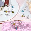 6 Sets Angel Polymer Clay & Glass Rhinestone Bead Pendant Locking Stitch Markers HJEW-SC0001-72-4
