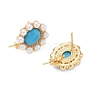 Brass and ABS Plastic Imitation Pearl Stud Earring Findings KK-C172-14B-G-2