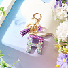Alloy Resin Heart Keychains KEYC-TADJ0002-01G-R-4