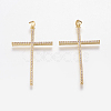 Brass Micro Pave Cubic Zirconia Big Pendants LS-ZIRC-L067-16-G-NR-1
