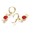 Brass Enamel Huggie Hoop Earrings EJEW-T014-19G-04-NF-3